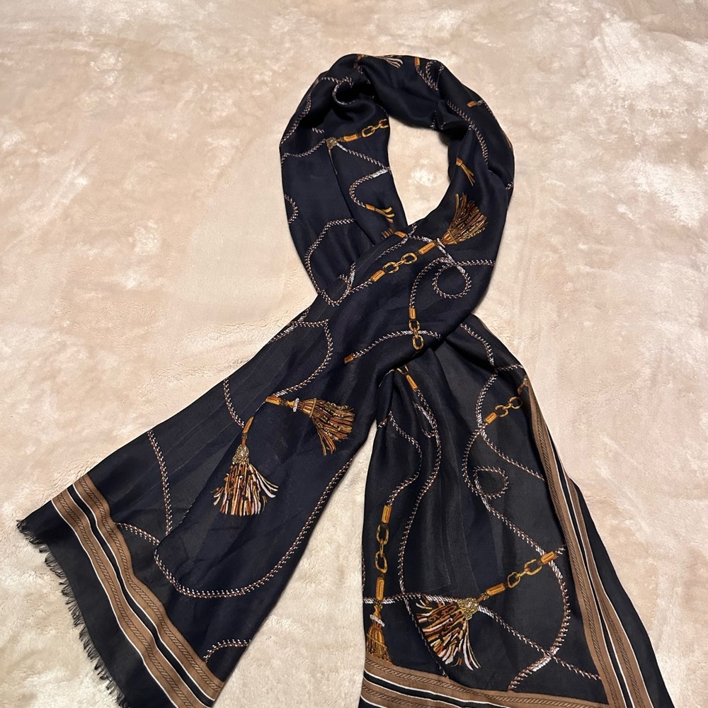 Elegant Black and Gold Scarf